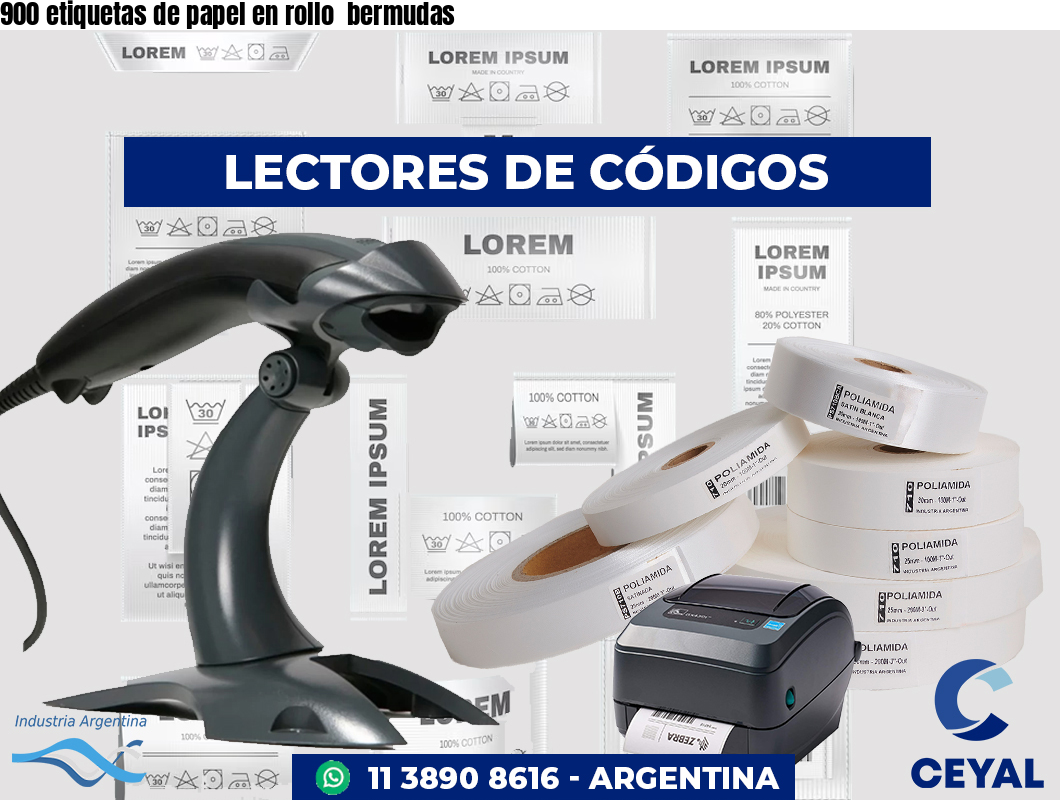 900 etiquetas de papel en rollo bermudas