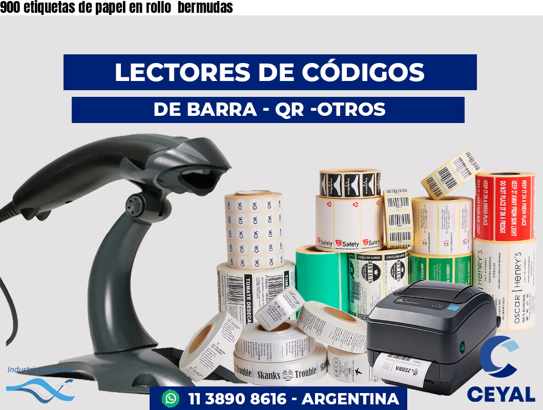 900 etiquetas de papel en rollo  bermudas