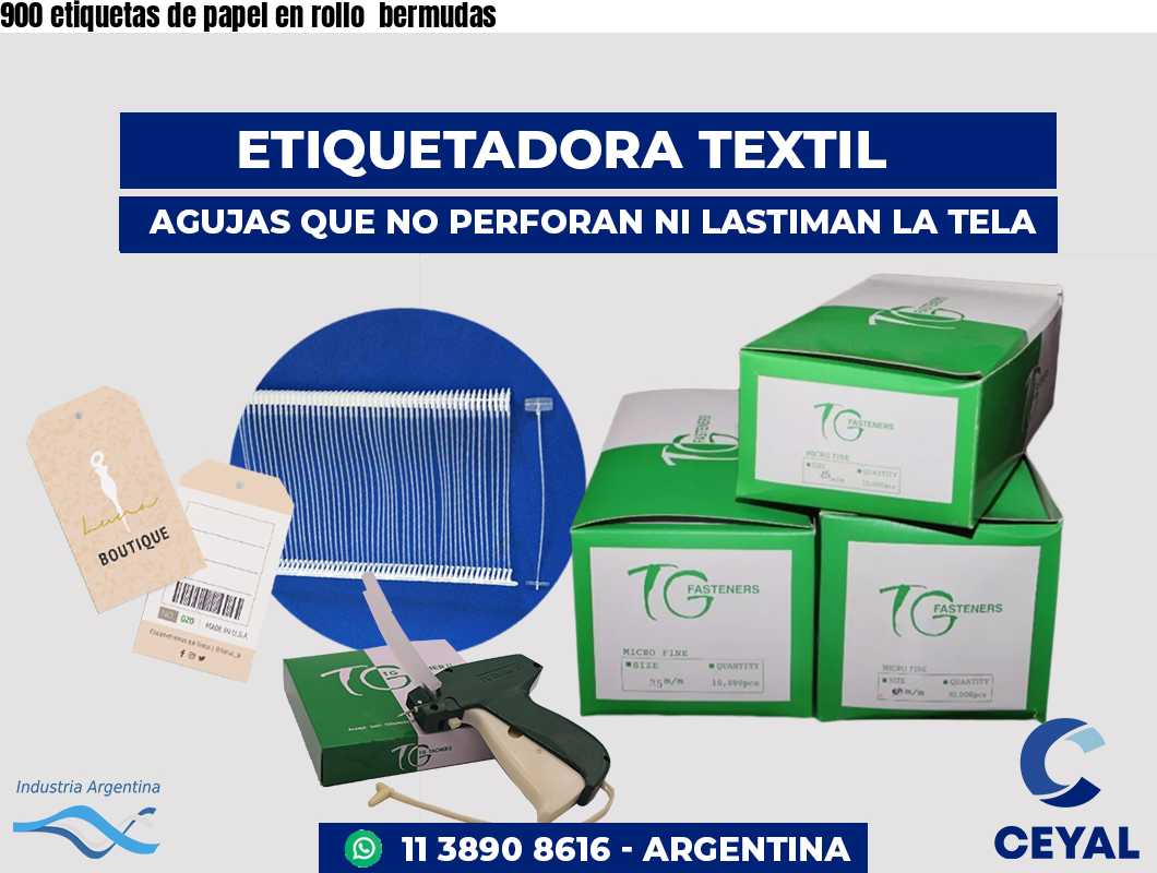 900 etiquetas de papel en rollo  bermudas