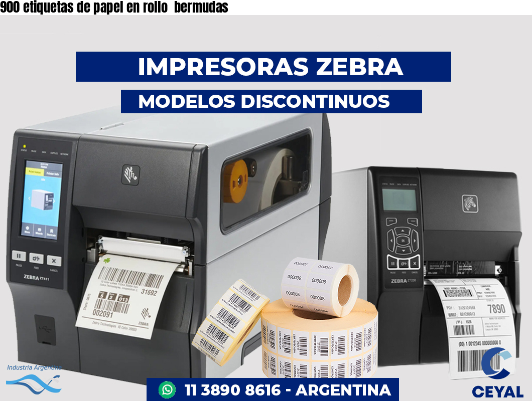 900 etiquetas de papel en rollo  bermudas