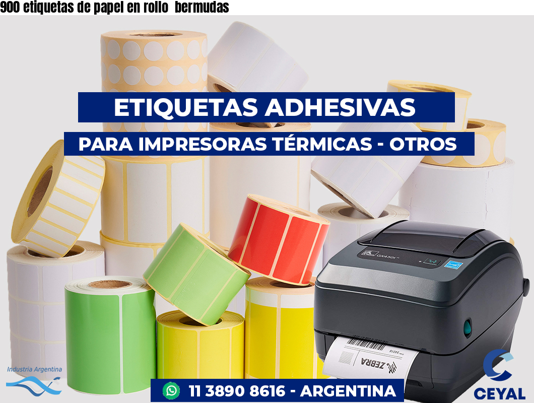900 etiquetas de papel en rollo  bermudas