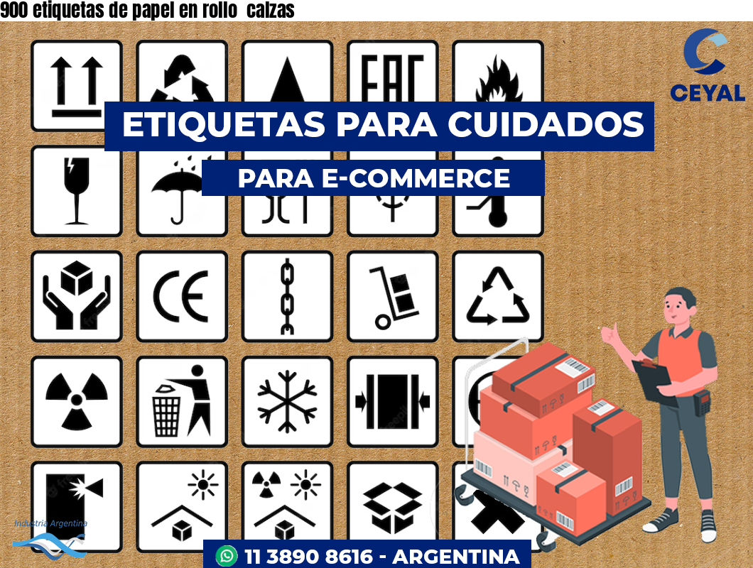 900 etiquetas de papel en rollo  calzas