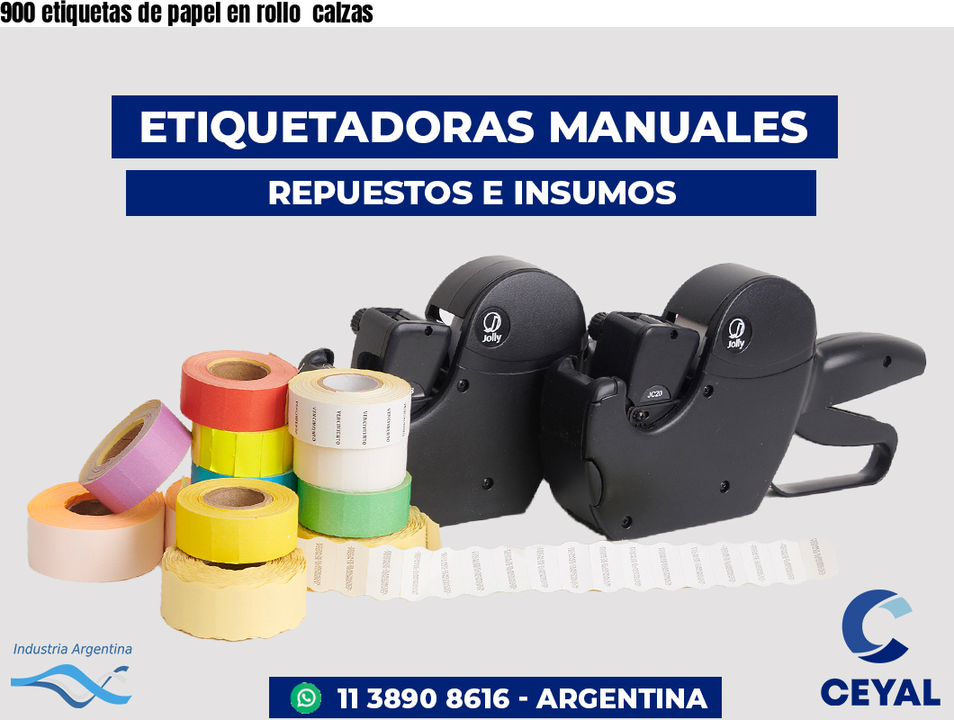 900 etiquetas de papel en rollo calzas