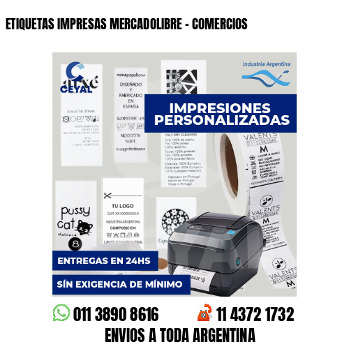 ETIQUETAS IMPRESAS MERCADOLIBRE - COMERCIOS