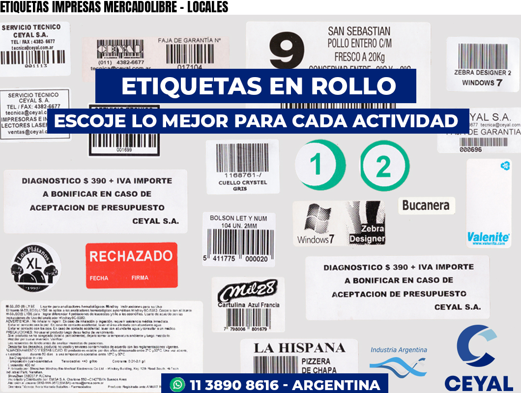 ETIQUETAS IMPRESAS MERCADOLIBRE – LOCALES
