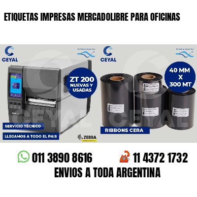ETIQUETAS IMPRESAS MERCADOLIBRE PARA OFICINAS