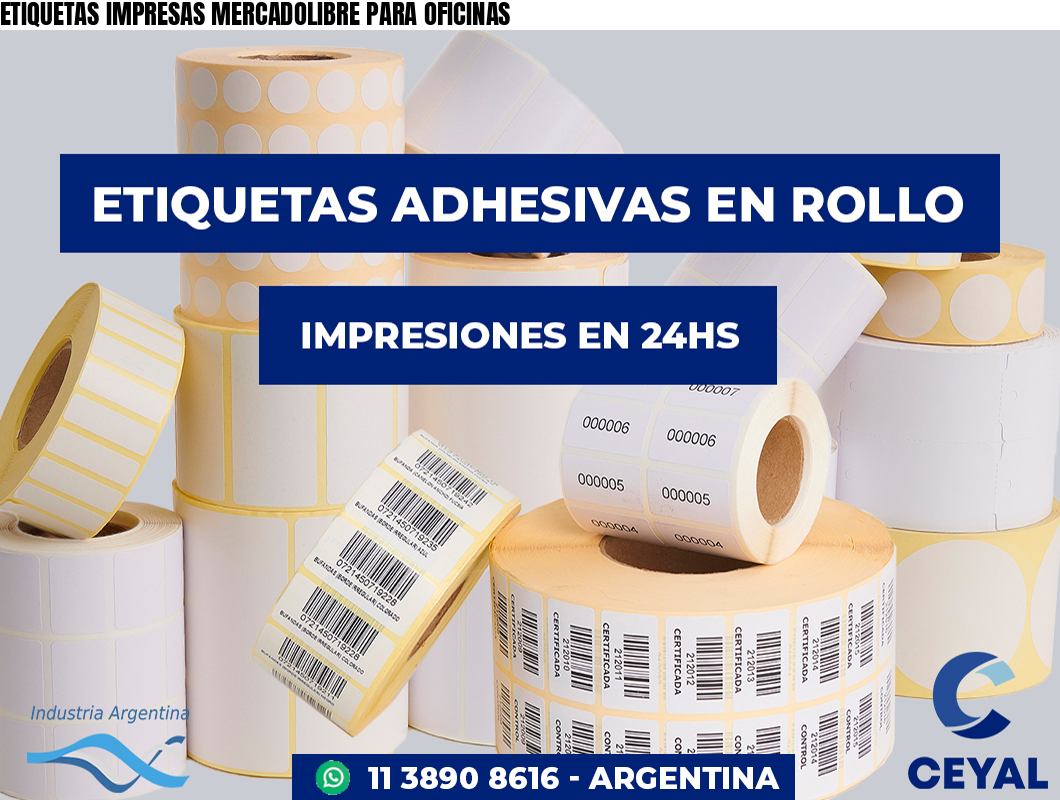ETIQUETAS IMPRESAS MERCADOLIBRE PARA OFICINAS