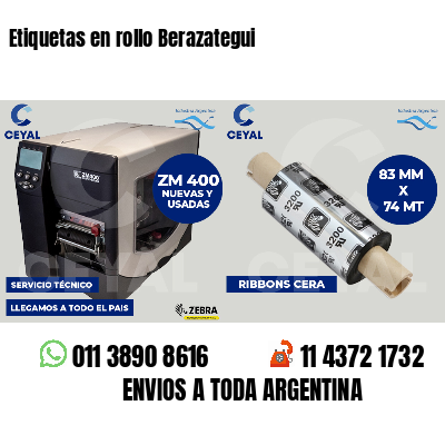 Etiquetas en rollo Berazategui