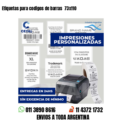 Etiquetas para codigos de barras  73x110