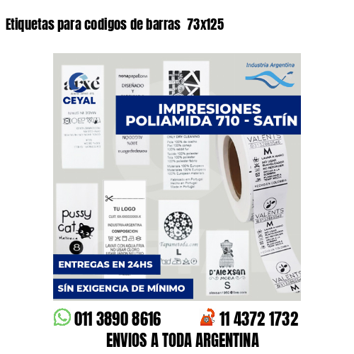 Etiquetas para codigos de barras  73x125