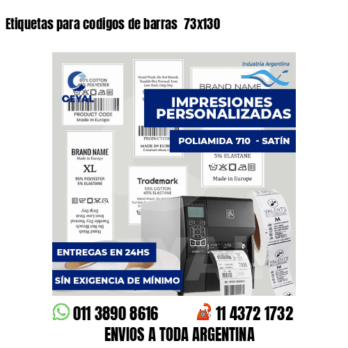 Etiquetas para codigos de barras 73x130