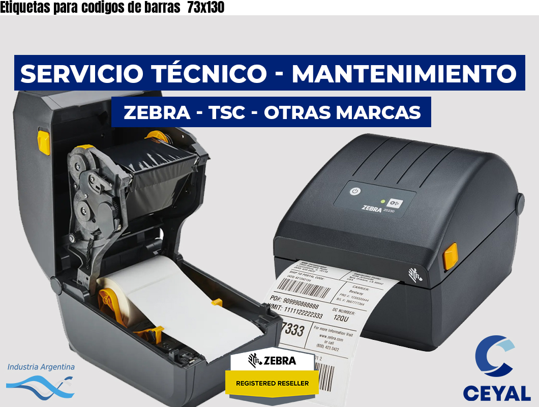Etiquetas para codigos de barras 73x130