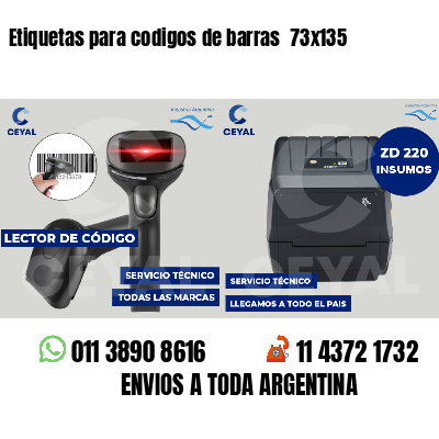 Etiquetas para codigos de barras 73x135
