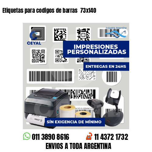 Etiquetas para codigos de barras 73x140