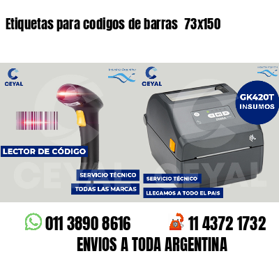 Etiquetas para codigos de barras 73x150