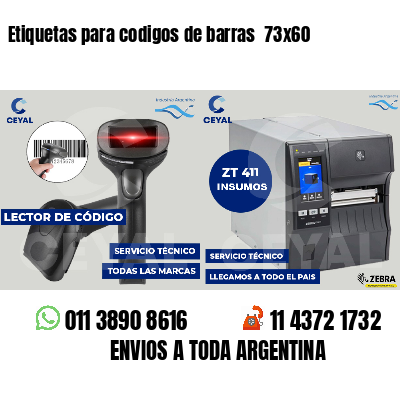 Etiquetas para codigos de barras  73x60
