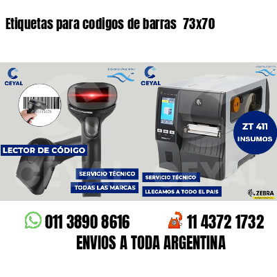 Etiquetas para codigos de barras 73x70