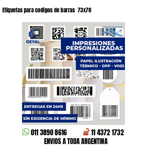 Etiquetas para codigos de barras 73x70