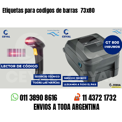 Etiquetas para codigos de barras 73x80