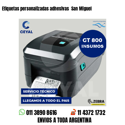 Etiquetas personalizadas adhesivas  San Miguel