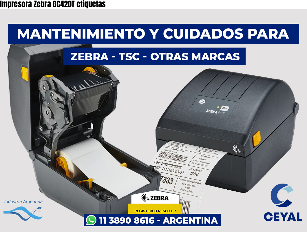 Impresora Zebra GC420T etiquetas