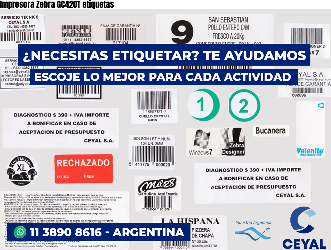 Impresora Zebra GC420T etiquetas