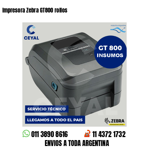 Impresora Zebra GT800 rollos