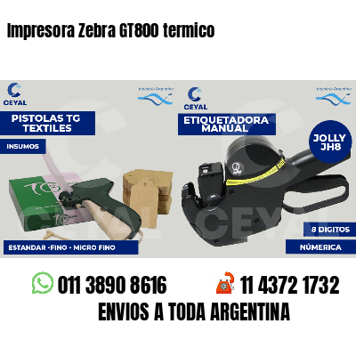 Impresora Zebra GT800 termico
