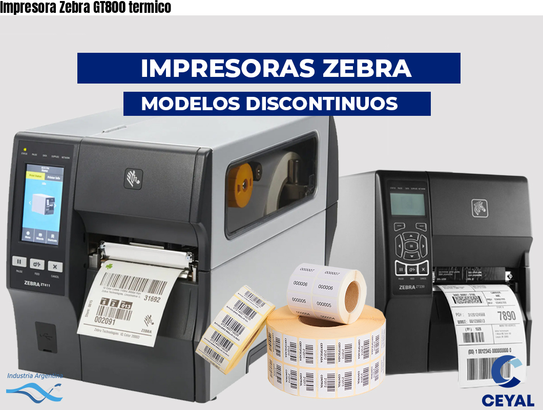 Impresora Zebra GT800 termico