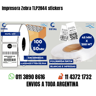 Impresora Zebra TLP2844 stickers