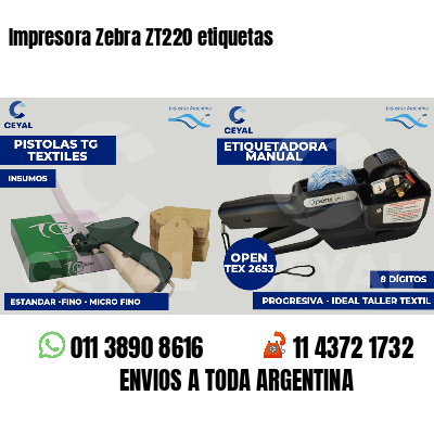 Impresora Zebra ZT220 etiquetas