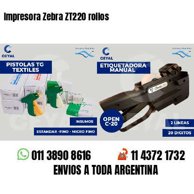 Impresora Zebra ZT220 rollos