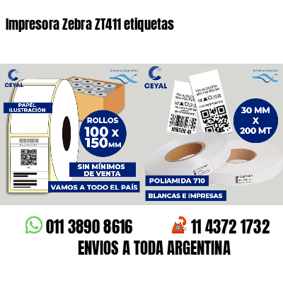Impresora Zebra ZT411 etiquetas