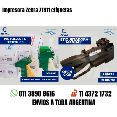 Impresora Zebra ZT411 etiquetas