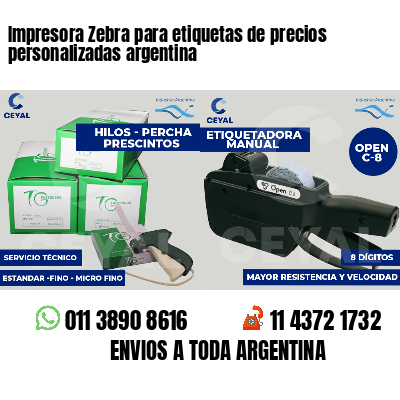 Impresora Zebra para etiquetas de precios personalizadas argentina