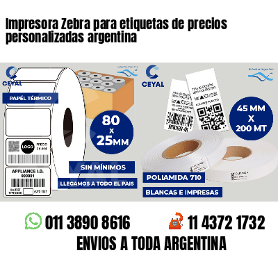 Impresora Zebra para etiquetas de precios personalizadas argentina