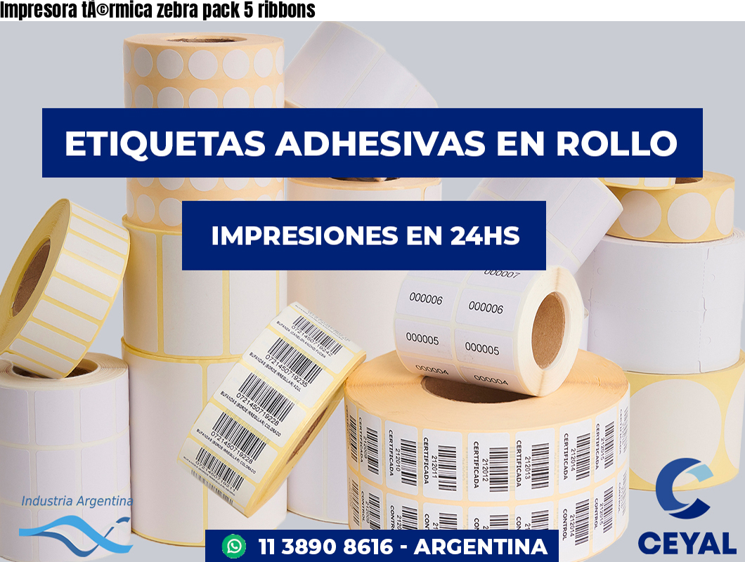 Impresora tÃ©rmica zebra pack 5 ribbons