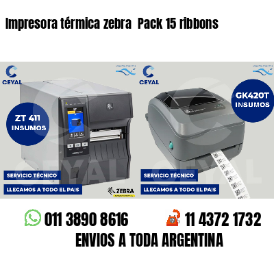 Impresora térmica zebra  Pack 15 ribbons