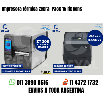 Impresora térmica zebra  Pack 15 ribbons