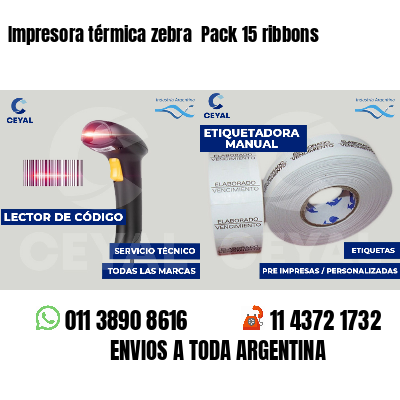 Impresora térmica zebra  Pack 15 ribbons