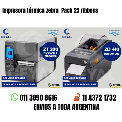 Impresora térmica zebra  Pack 25 ribbons