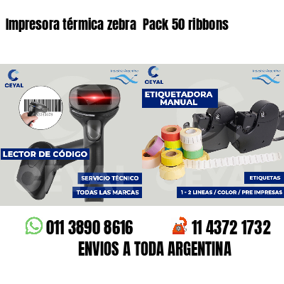 Impresora térmica zebra  Pack 50 ribbons