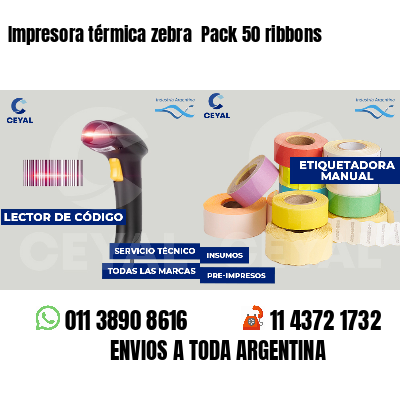 Impresora térmica zebra  Pack 50 ribbons