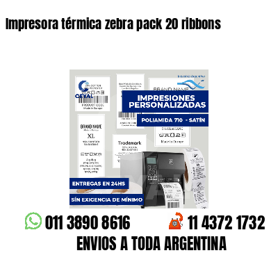 Impresora térmica zebra pack 20 ribbons