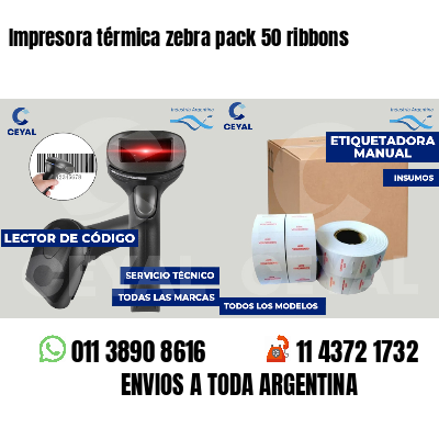 Impresora térmica zebra pack 50 ribbons