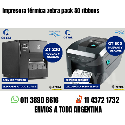 Impresora térmica zebra pack 50 ribbons