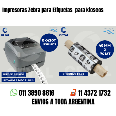 Impresoras Zebra para Etiquetas  para kioscos