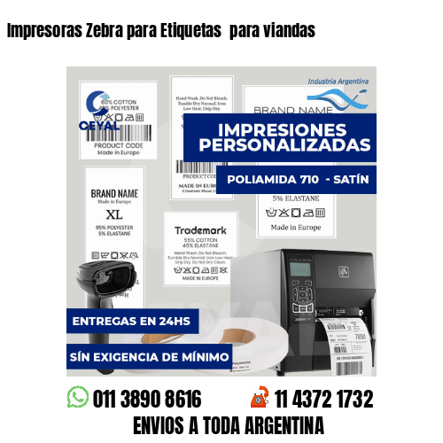 Impresoras Zebra para Etiquetas  para viandas 