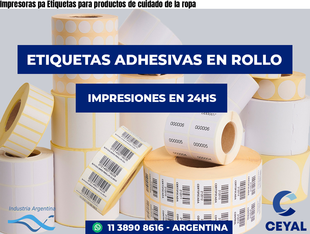 Impresoras pa Etiquetas para productos de cuidado de la ropa