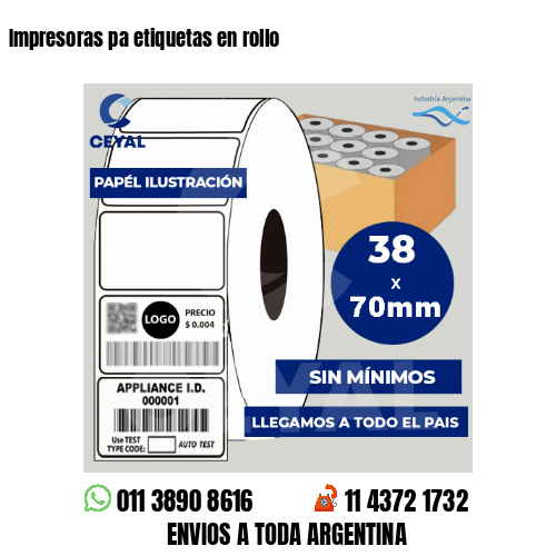 Impresoras pa etiquetas en rollo